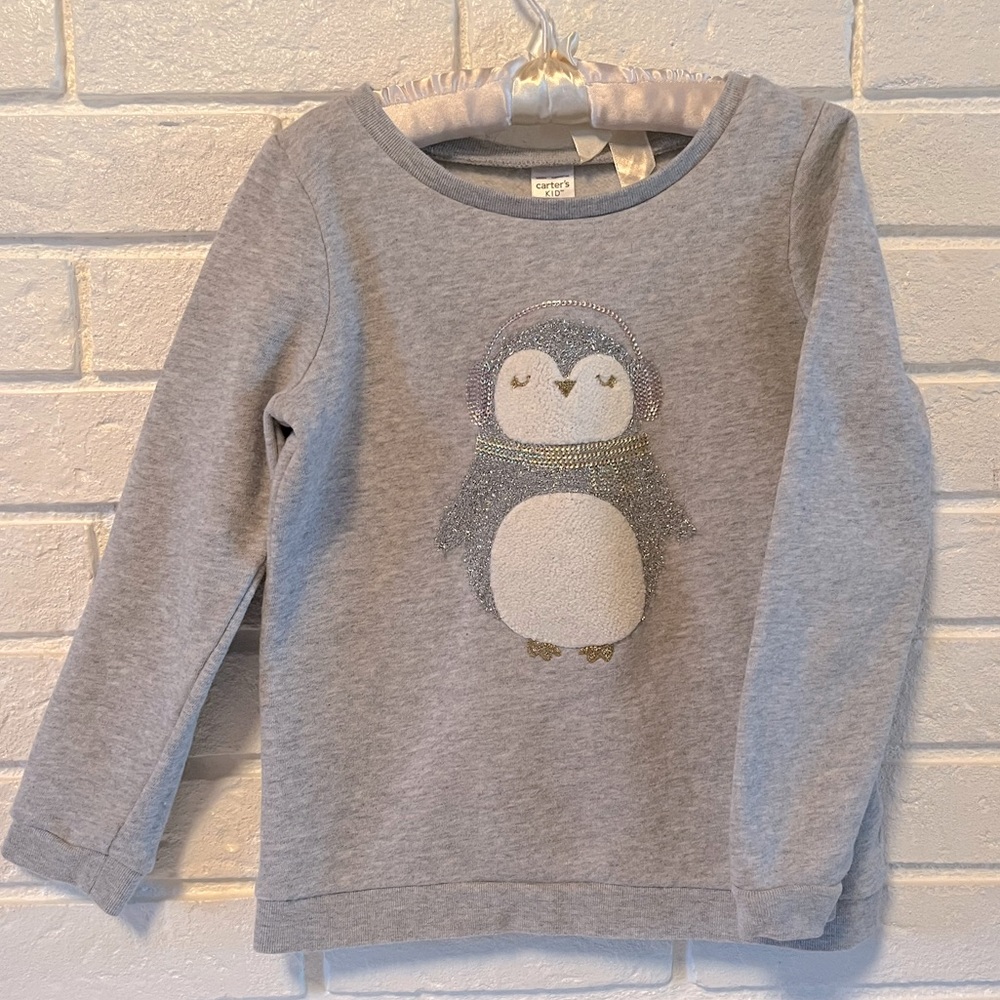 Carters-Girls Sparkle Penguin Sweatshirt